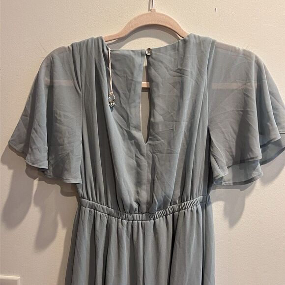 NWT Show Me Your MuMu Emily Empire Maxi Dress Silver Sage XXS Baby Blue Shower - Picture 5 of 13
